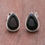 Onyx stud earrings, 'Droplet Gleam in Black' - Drop-Shaped Black Onyx Stud Earrings from Thailand (image 2) thumbail