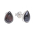 Onyx stud earrings, 'Droplet Gleam in Black' - Drop-Shaped Black Onyx Stud Earrings from Thailand