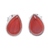 Carnelian stud earrings, 'Droplet Gleam' - Drop-Shaped Carnelian Stud Earrings from Thailand thumbail