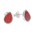 Carnelian stud earrings, 'Droplet Gleam' - Drop-Shaped Carnelian Stud Earrings from Thailand (image 2c) thumbail