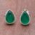 Onyx stud earrings, 'Droplet Gleam in Green' - Drop-Shaped Green Onyx Stud Earrings from Thailand (image 2) thumbail
