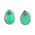 Onyx stud earrings, 'Droplet Gleam in Green' - Drop-Shaped Green Onyx Stud Earrings from Thailand (image 2a) thumbail