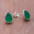 Onyx stud earrings, 'Droplet Gleam in Green' - Drop-Shaped Green Onyx Stud Earrings from Thailand (image 2b) thumbail