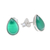 Onyx stud earrings, 'Droplet Gleam in Green' - Drop-Shaped Green Onyx Stud Earrings from Thailand (image 2c) thumbail