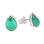 Onyx stud earrings, 'Droplet Gleam in Green' - Drop-Shaped Green Onyx Stud Earrings from Thailand