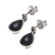 Onyx dangle earrings, 'Droplet Gleam in Black' - Drop-Shaped Black Onyx Dangle Earrings from Thailand (image 2c) thumbail