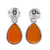 Carnelian dangle earrings, 'Droplet Gleam' - Drop-Shaped Carnelian Dangle Earrings from Thailand thumbail