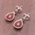 Carnelian dangle earrings, 'Droplet Gleam' - Drop-Shaped Carnelian Dangle Earrings from Thailand (image 2b) thumbail