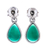 Onyx dangle earrings, 'Droplet Gleam in Green' - Drop-Shaped Green Onyx Dangle Earrings from Thailand thumbail