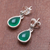 Onyx dangle earrings, 'Droplet Gleam in Green' - Drop-Shaped Green Onyx Dangle Earrings from Thailand (image 2b) thumbail