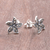 Sterling silver stud earrings, 'Glittering Flowers' - Floral Sterling Silver Stud Earrings Crafted in Thailand (image 2b) thumbail