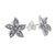 Sterling silver stud earrings, 'Glittering Flowers' - Floral Sterling Silver Stud Earrings Crafted in Thailand (image 2c) thumbail