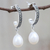 Cultured pearl dangle earrings, 'Moonlight Curve' - Cultured Pearl Half-Hoop Dangle Earrings from Thailand (image 2) thumbail