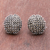 Sterling silver button earrings, 'Glittering Night' - Combination-Finish Sterling Silver Button Earrings (image 2) thumbail