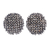 Sterling silver button earrings, 'Glittering Night' - Combination-Finish Sterling Silver Button Earrings thumbail