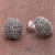 Sterling silver button earrings, 'Glittering Night' - Combination-Finish Sterling Silver Button Earrings (image 2b) thumbail