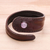 Men's amethyst and leather wrap bracelet, 'Rugged Solitaire in Purple' - Men's Brown Leather and Amethyst Bead Tapered Wrap Bracelet (image 2) thumbail