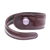 Men's amethyst and leather wrap bracelet, 'Rugged Solitaire in Purple' - Men's Brown Leather and Amethyst Bead Tapered Wrap Bracelet thumbail
