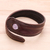 Men's amethyst and leather wrap bracelet, 'Rugged Solitaire in Purple' - Men's Brown Leather and Amethyst Bead Tapered Wrap Bracelet (image 2b) thumbail