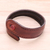 Men's carnelian and leather wrap bracelet, 'Rugged Solitaire' - Men's Brown Leather and Carnelian Bead Tapered Wrap Bracelet