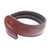 Men's carnelian and leather wrap bracelet, 'Rugged Solitaire' - Men's Brown Leather and Carnelian Bead Tapered Wrap Bracelet