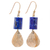 Lapis lazuli dangle earrings, 'Blue Cylinder' - Cylindrical Lapis Lazuli Dangle Earrings from Thailand thumbail