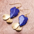Lapis lazuli dangle earrings, 'Blue Stones' - Lapis Lazuli Stone Dangle Earrings Crafted in Thailand (image 2b) thumbail