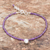Amethyst beaded bracelet, 'Violet Voice' - Amethyst Beaded Bracelet with Bell Charm from Thailand (image 2) thumbail