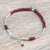 Garnet beaded bracelet, 'Karen Glisten' - Floral Garnet Beaded Bracelet from Thailand (image 2b) thumbail