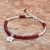 Garnet beaded bracelet, 'Karen Glisten' - Floral Garnet Beaded Bracelet from Thailand (image 2c) thumbail