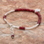 Garnet beaded bracelet, 'Karen Glisten' - Floral Garnet Beaded Bracelet from Thailand (image 2d) thumbail