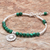 Malachite beaded bracelet, 'Pretty in Green' - Floral Malachite Beaded Bracelet from Thailand (image 2b) thumbail