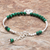 Malachite beaded bracelet, 'Pretty in Green' - Floral Malachite Beaded Bracelet from Thailand (image 2c) thumbail