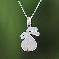 Featured review for Sterling silver pendant necklace, Fluffy Rabbit