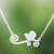 Sterling silver pendant necklace, 'Relaxing Bird' - Bird-Themed Sterling Silver Pendant Necklace from Thailand (image 2) thumbail