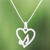 Sterling silver pendant necklace, 'Music in the Heart' - Music-Themed Sterling Silver Heart Pendant Necklace (image 2) thumbail