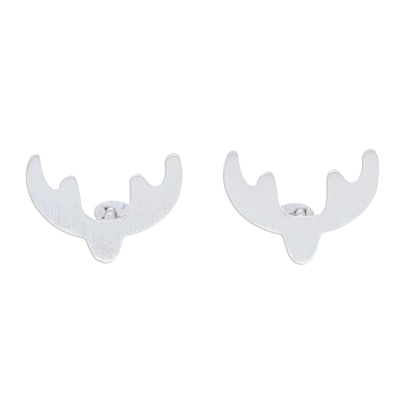 Sterling Silver Antler Stud Earrings from Thailand