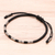 Silver beaded bracelet, 'Cool Tribe' - Floral Karen Silver Beaded Bracelet in Black from Thailand (image 2b) thumbail