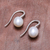 Cultured pearl drop earrings, 'Beauty Glow' - Glowing Cultured Pearl Drop Earrings from Thailand (image 2b) thumbail