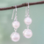 Cultured pearl dangle earrings, 'Double Moons' - Dangle Earrings with White Cultured Pearls from Thailand (image 2) thumbail
