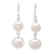 Cultured pearl dangle earrings, 'Double Moons' - Dangle Earrings with White Cultured Pearls from Thailand thumbail