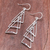 Sterling silver dangle earrings, 'Triangle Triplets' - Modern Triangular Sterling Silver Dangle Earrings