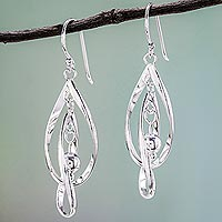 Featured review for Sterling silver dangle earrings, Energetic Spin