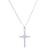 Sterling silver pendant necklace, 'Fabulous Cross' - Brushed-Satin Sterling Silver and CZ Cross Necklace (image 2e) thumbail