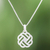 Sterling silver pendant necklace, 'Intricate Weave' - Weave Pattern Sterling Silver and CZ Pendant Necklace (image 2) thumbail