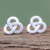 Sterling silver stud earrings, 'Celtic Trio' - Brushed-Satin Celtic Knot Sterling Silver Stud Earrings (image 2) thumbail