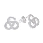 Sterling silver stud earrings, 'Celtic Trio' - Brushed-Satin Celtic Knot Sterling Silver Stud Earrings