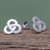 Sterling silver stud earrings, 'Celtic Trio' - Brushed-Satin Celtic Knot Sterling Silver Stud Earrings