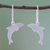 Pendientes colgantes de plata de ley - Pendientes colgantes de delfín de plata de ley satinada cepillada