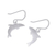 Sterling silver dangle earrings, 'Joyous Dolphin' - Brushed-Satin Sterling Silver Dolphin Dangle Earrings